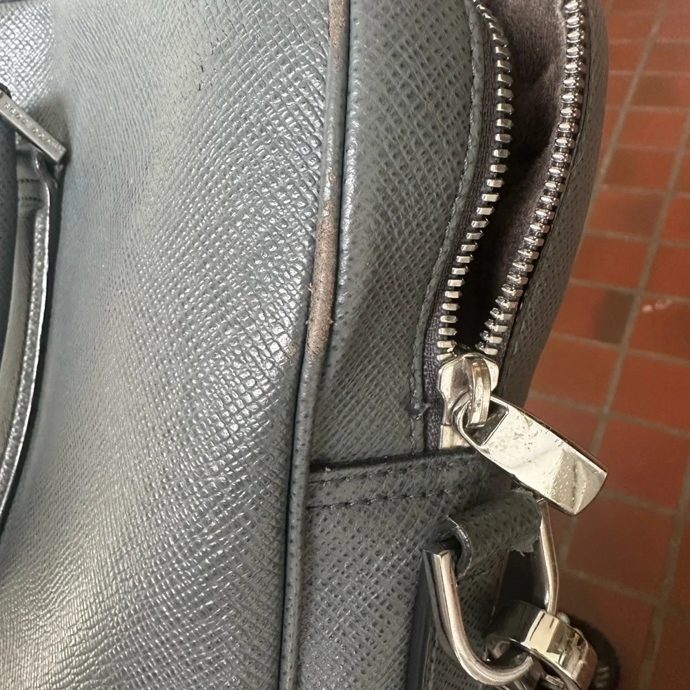 Hugo Boss Charcoal Leather Briefcase